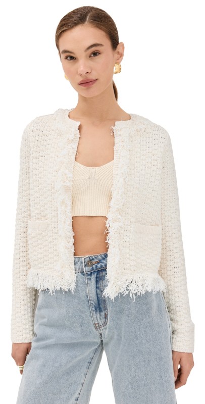 A. L.C. April Cardigan Natural/White Marl