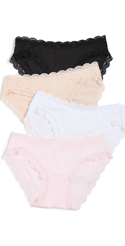 Stripe & Stare Essentials Mix Knicker Box Sand Knicker Knicker Four Pack Black/Sand/White/Pale Pink