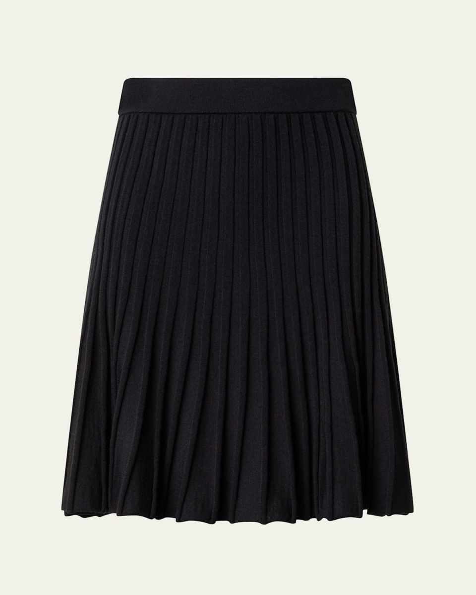 Merino Wool Reverse Ribbed Knit Skirt