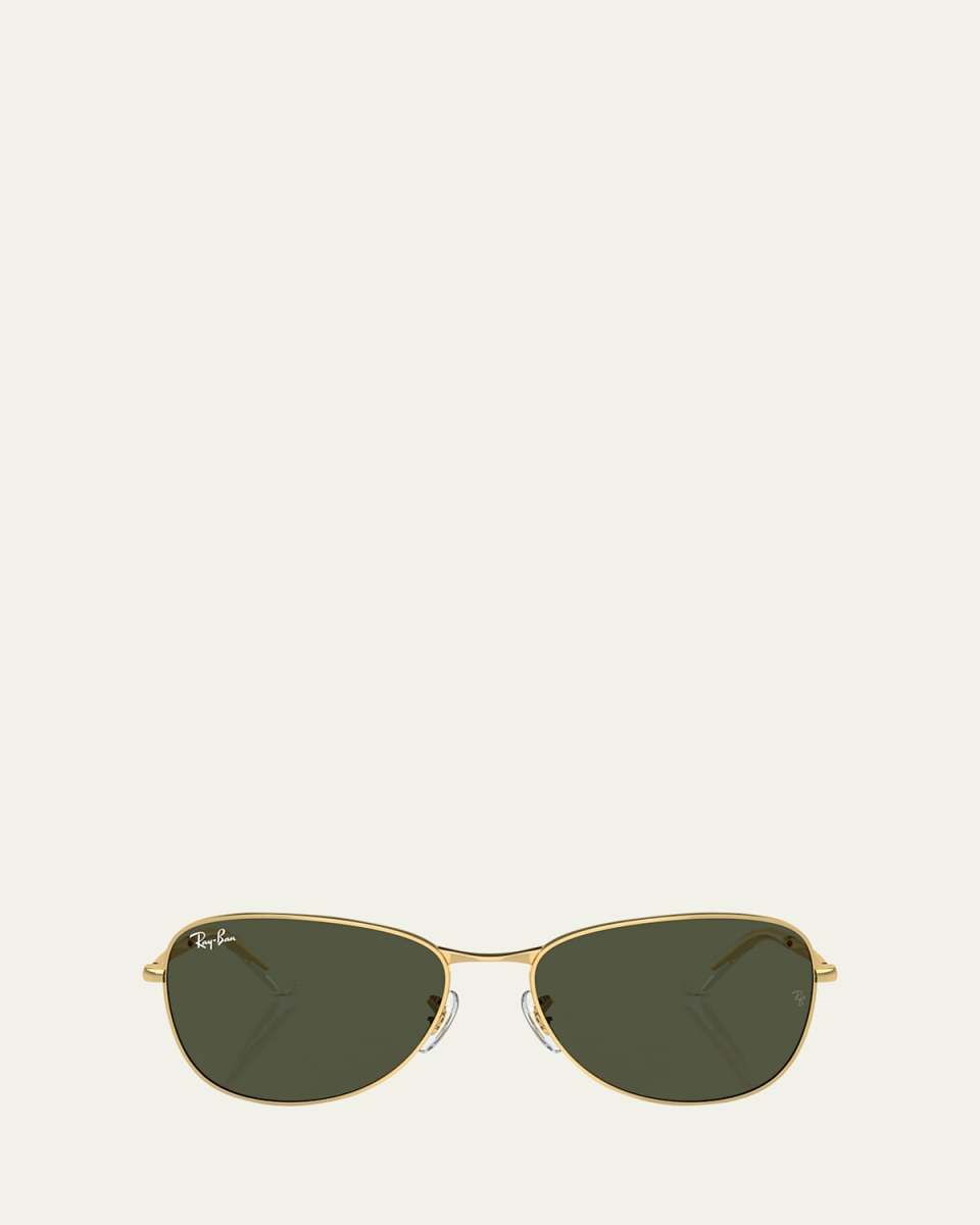 Rounded Metal Square Sunglasses, 59mm
