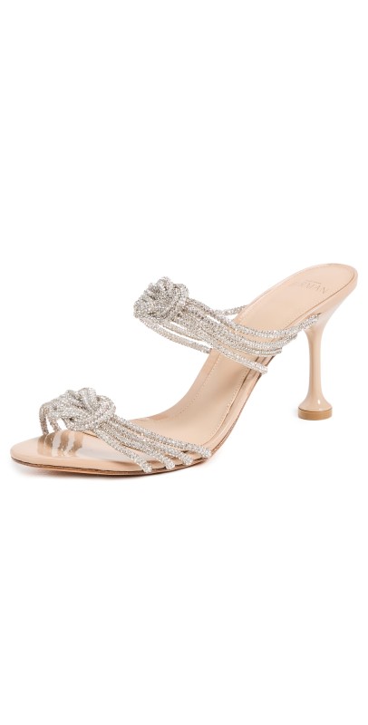 Alexandre Birman Vicky Crystal Knot Sandals 85mm Crystal Nude
