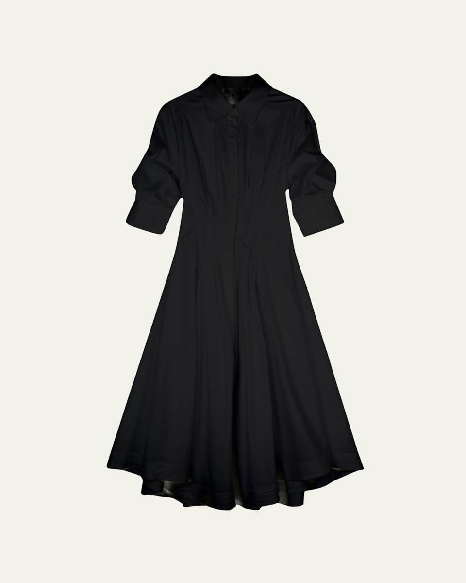 Jazz Core Cotton Poplin Pintuck Midi Dress