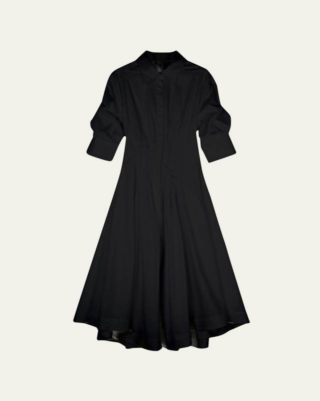 Jazz Core Cotton Poplin Pintuck Midi Dress