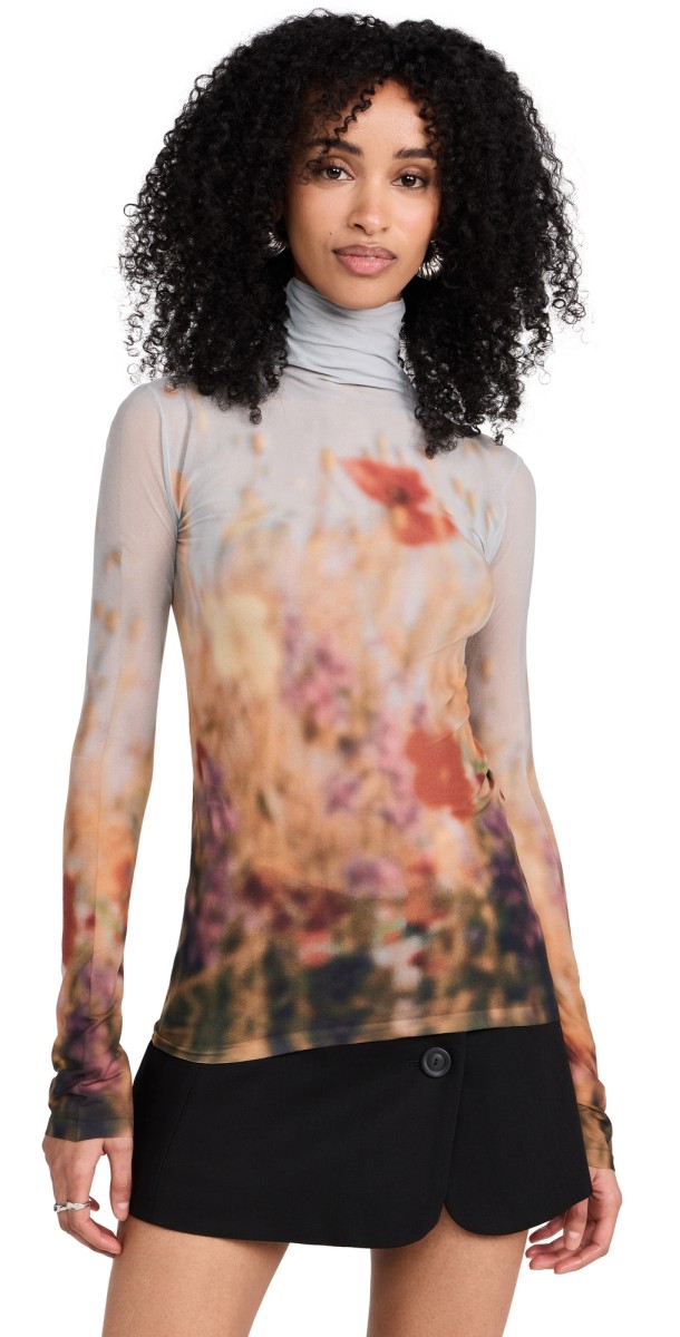 Acne Studios Deniseeadow Long Sleeve Top Grey/Multi