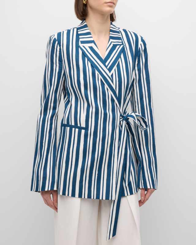 Lennox Side-Tie Linen Cotton Jacket