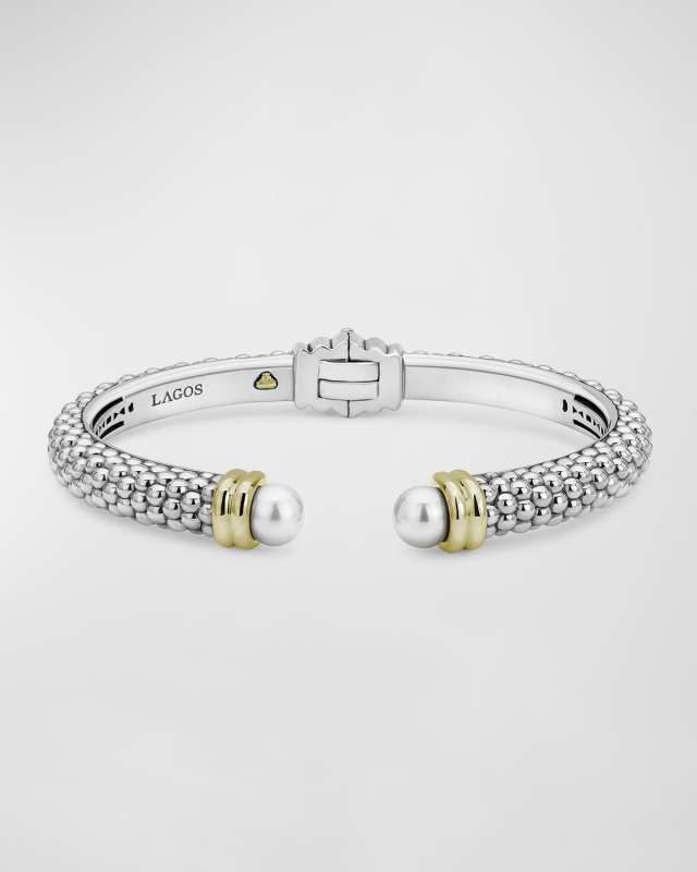 Luna Pearl 2-Tone Cuff Bracelet