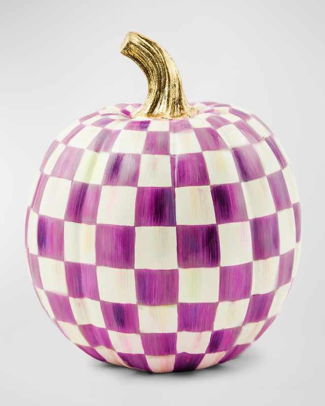 Plum Check Pumpkin, 10"