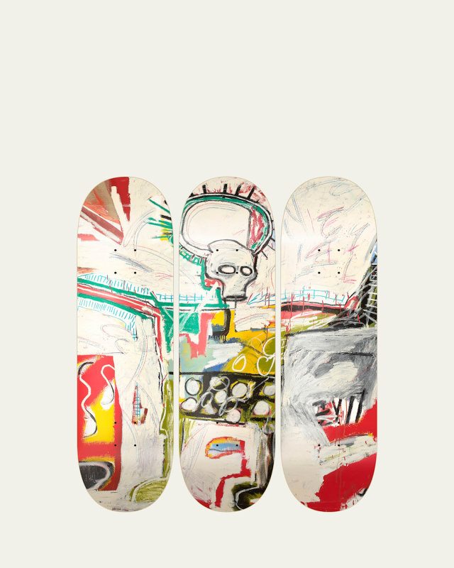 "Basquiat Untitled Rotterdam" by Jean-Michel Basquiat Skateboard Wall Art, Set of 3