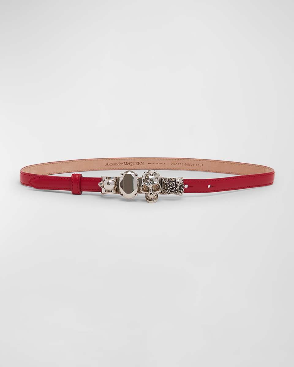 The Knuckle Leather Skinny Belt