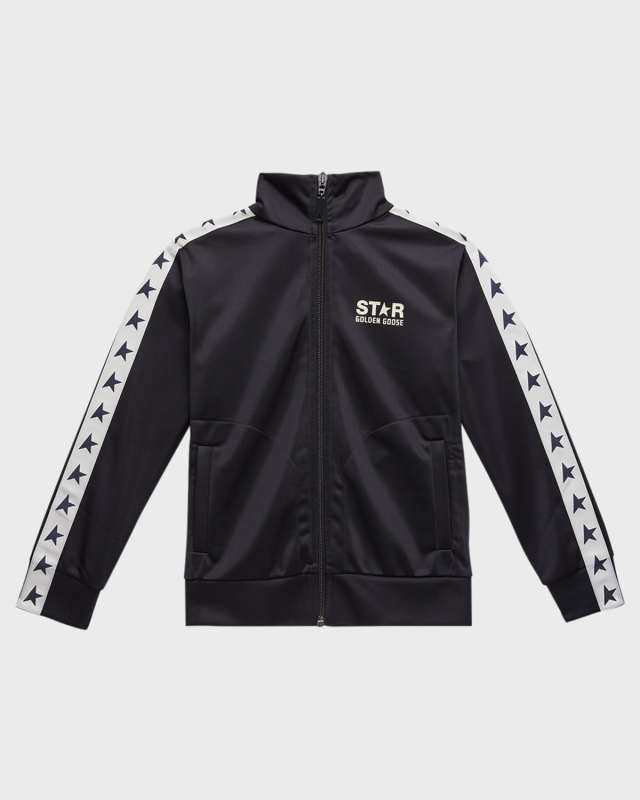 Boy's Zipped Star-Printed Track Jacket, Size 4-10
