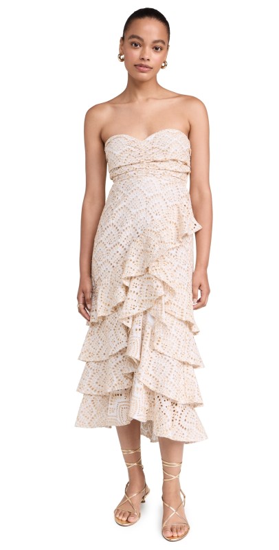 SUNDRESS Flavie Dress Eyelet Gold