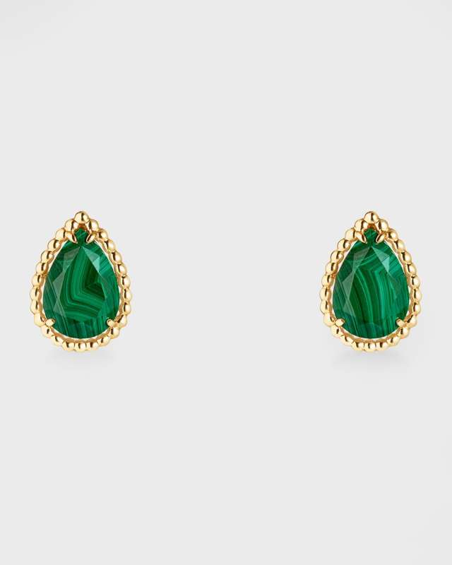 Serpent Boheme 18K Yellow Gold Malachite Stud Earrings