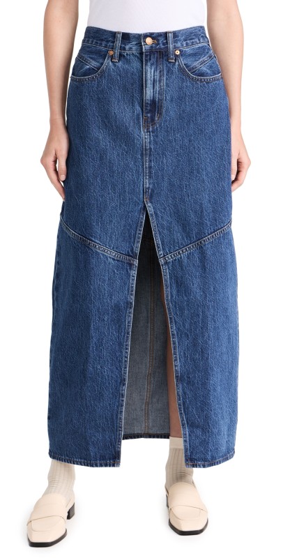 Madewell Denim Mid-Rise Maxi Skirt in Pineland Wash Pineland Wash