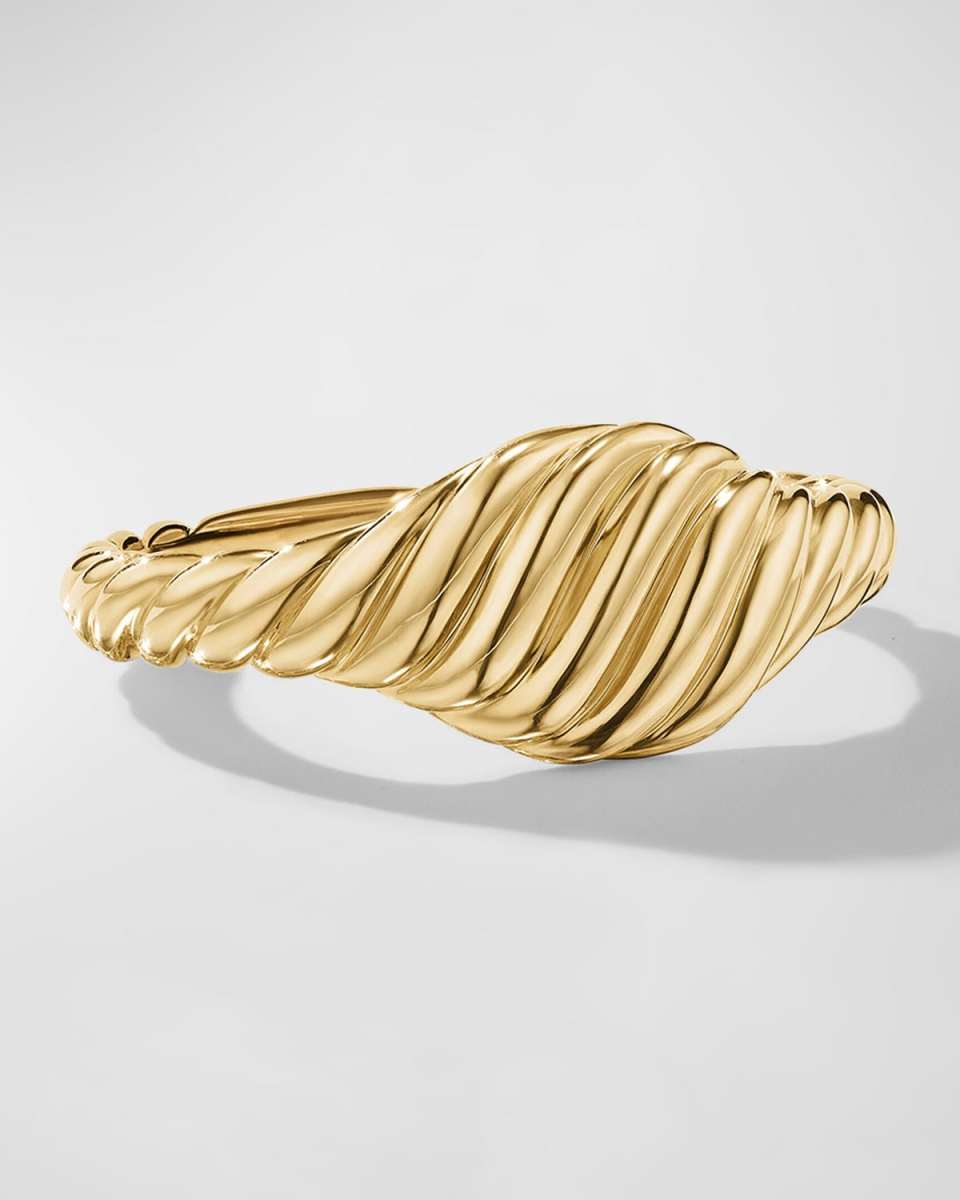 7mm Sculpted Cable Pinky Ring in 18K Gold