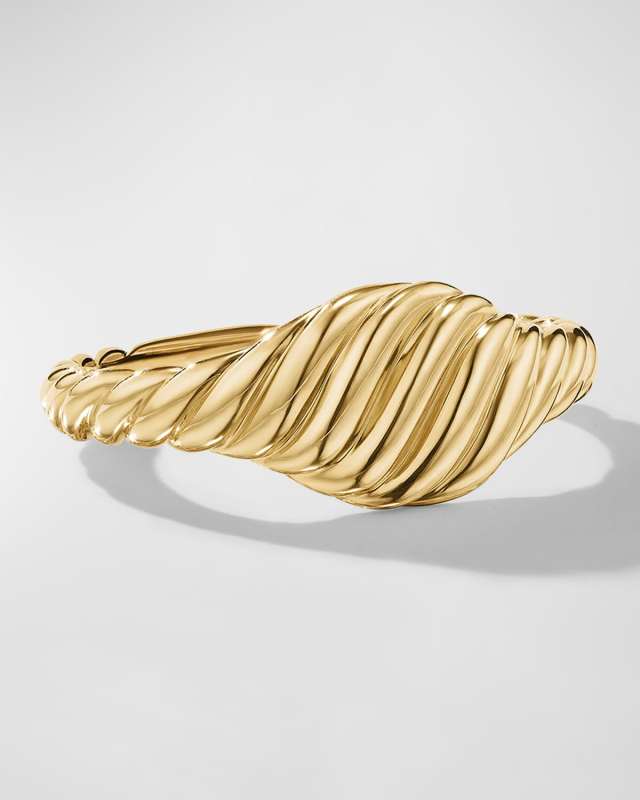 7mm Sculpted Cable Pinky Ring in 18K Gold