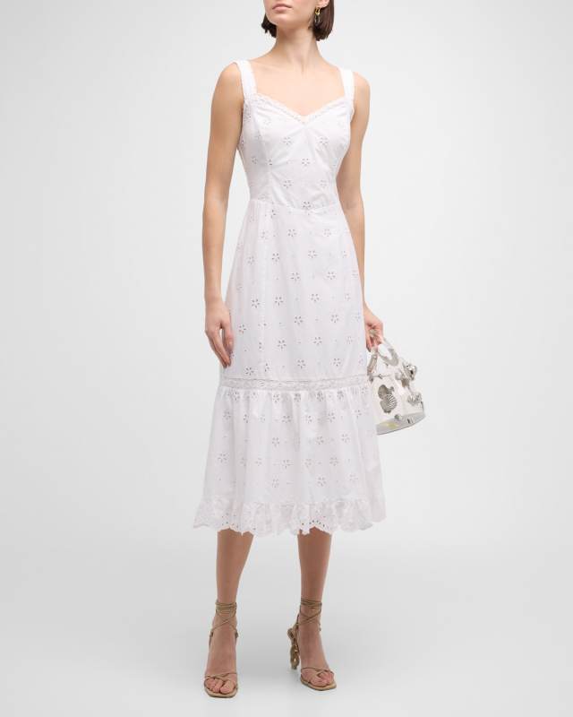 Pallas Eyelet Sleeveless Midi Dress