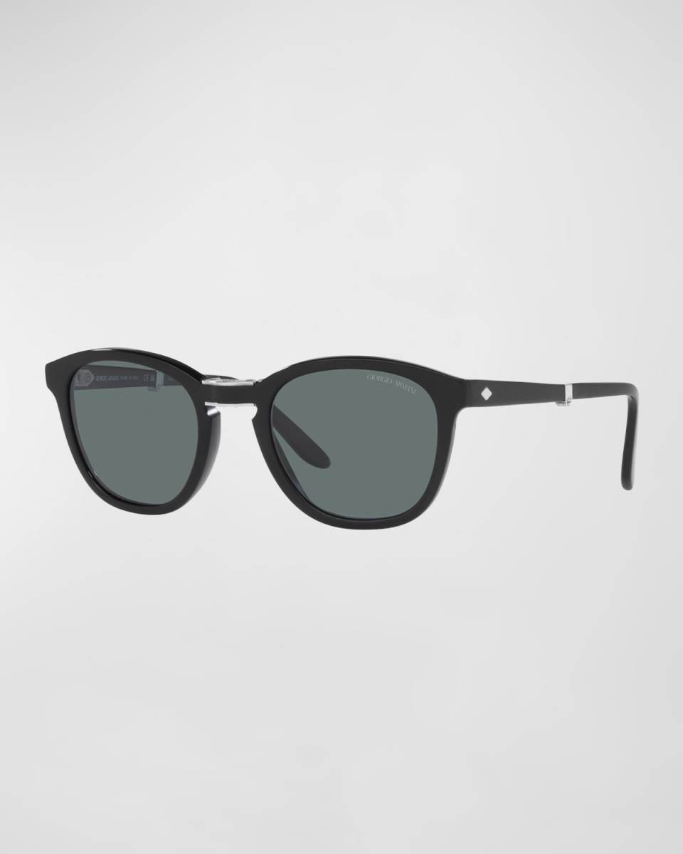 Polarized Square Acetate & Crystal Sunglasses