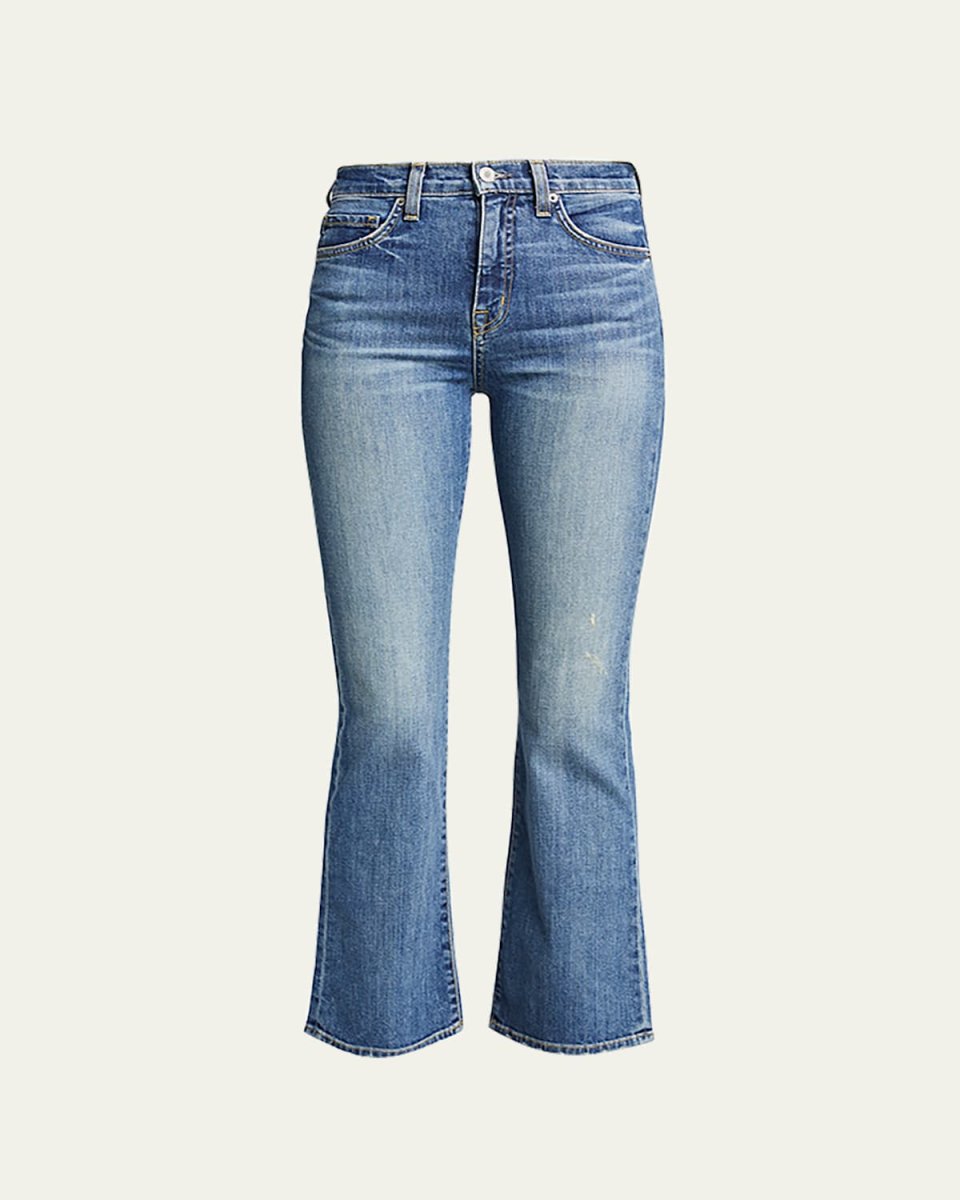 Mid-Rise Bootcut Crop Jeans