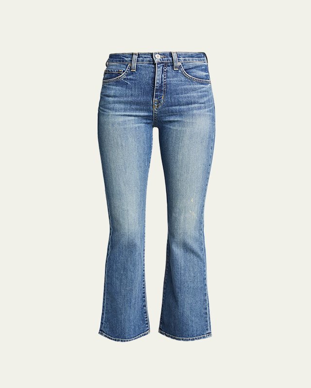 Mid-Rise Bootcut Crop Jeans