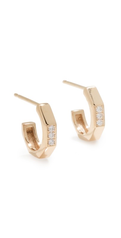 Zoe Chicco 14k Gold Octagon Huggie Hoops Gold