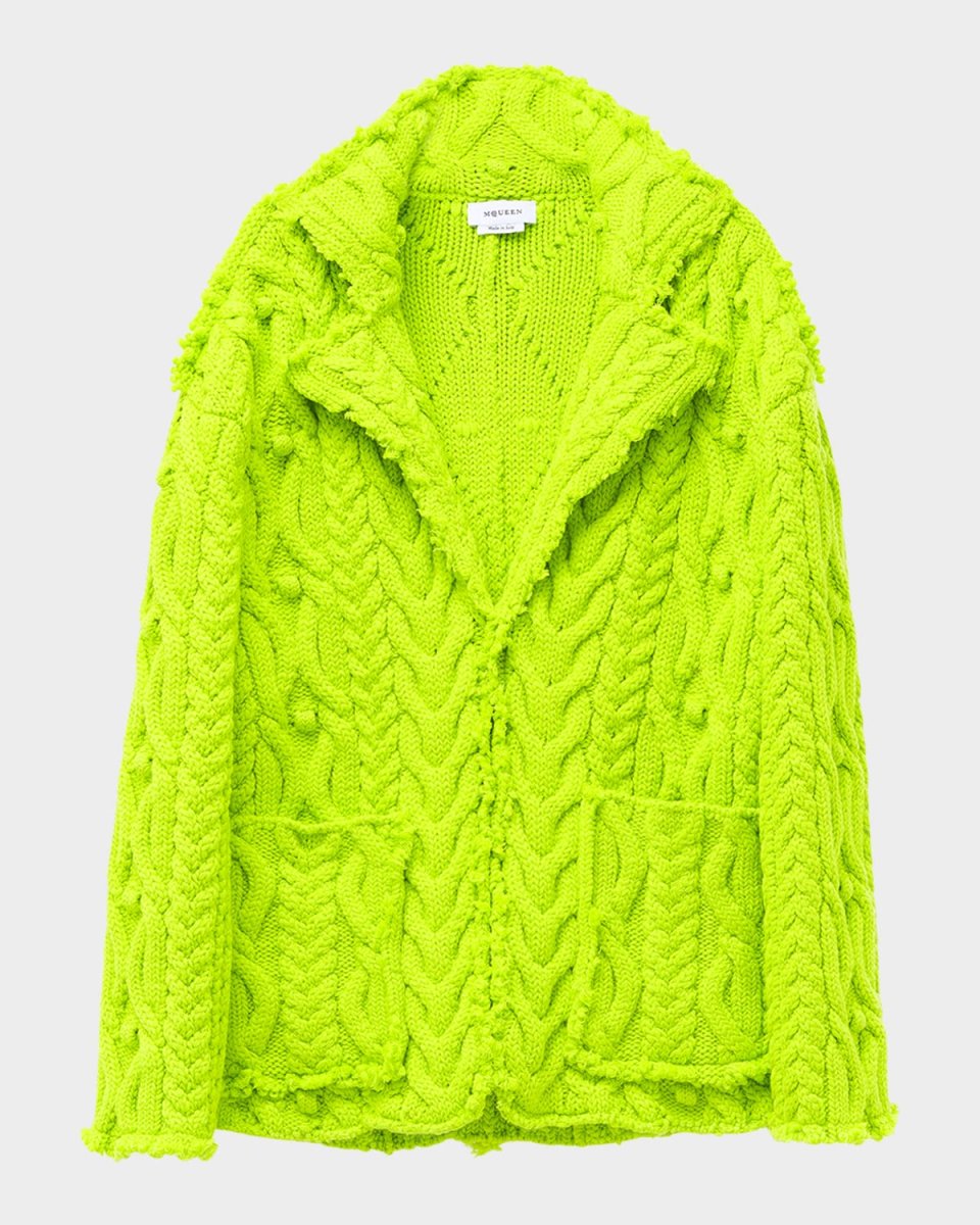 Oversized Cable-Knit Wool-Cashmere Cardigan