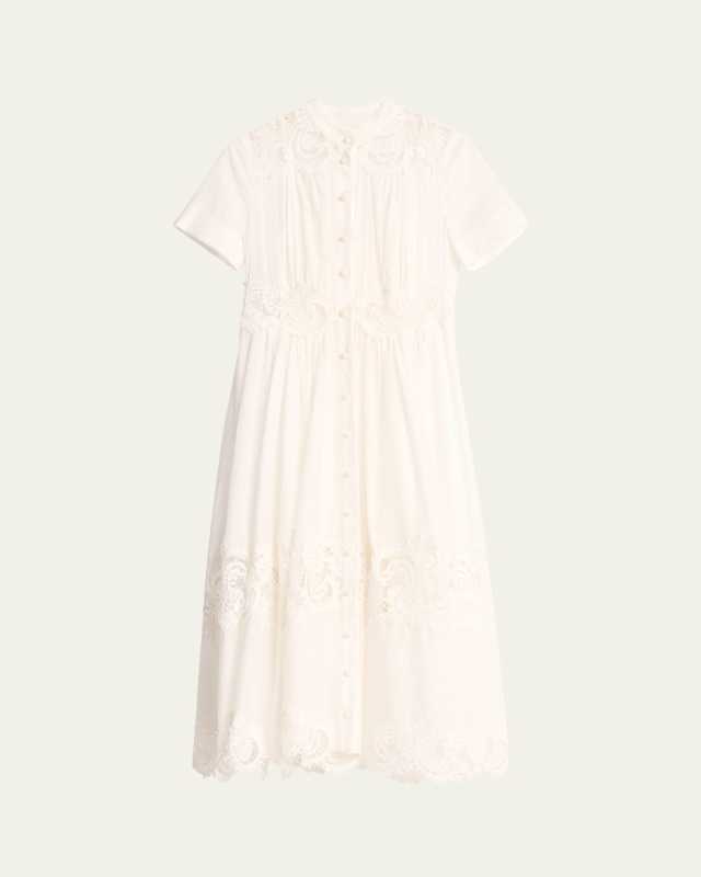 Pop Lace-Trim Midi Dress