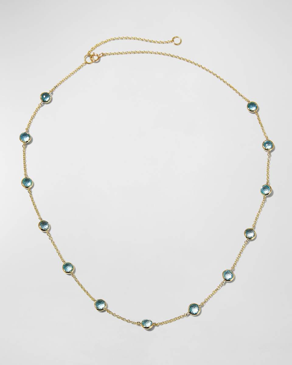 13-Stone Station Necklace in 18K Gold