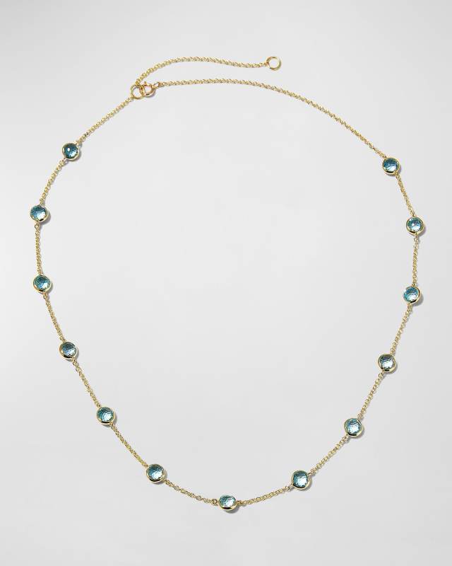 13-Stone Station Necklace in 18K Gold