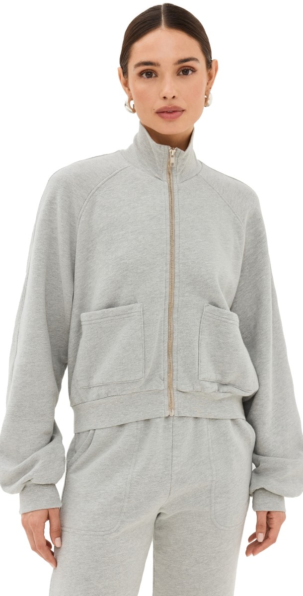 Sablyn Gigi HG Zip Up Raglan Jacket Heather Grey