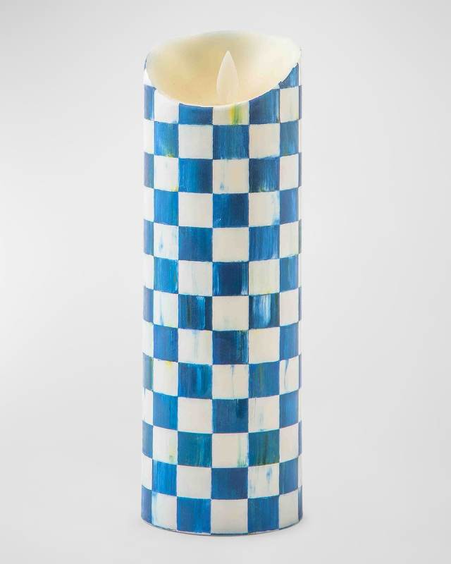 Royal Check Flicker Pillar Candle