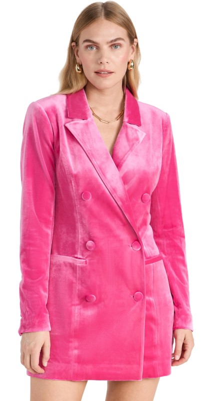 Good American Velvet Exec Blazer Dress love potion007
