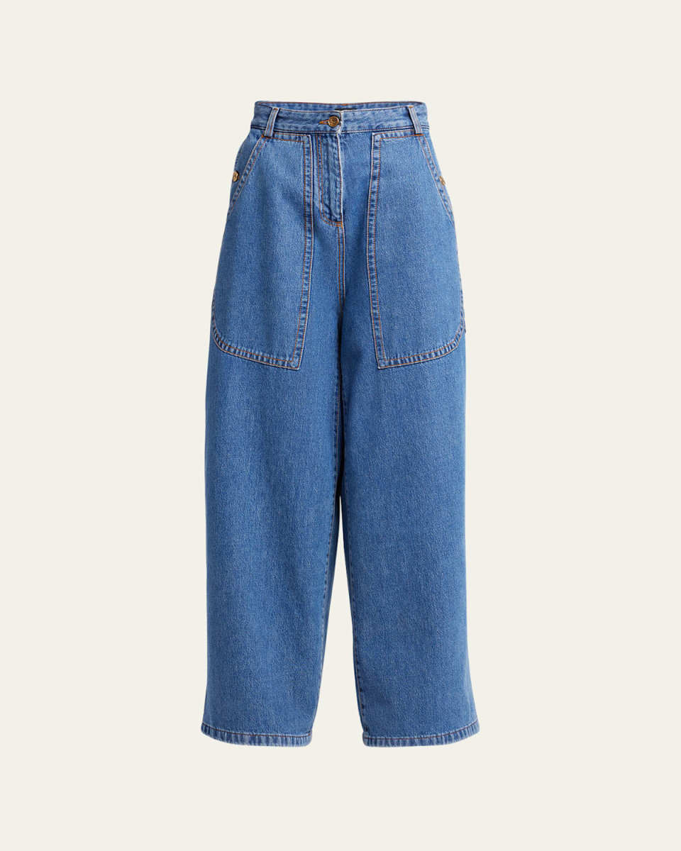 Wide Leg Denim Pants