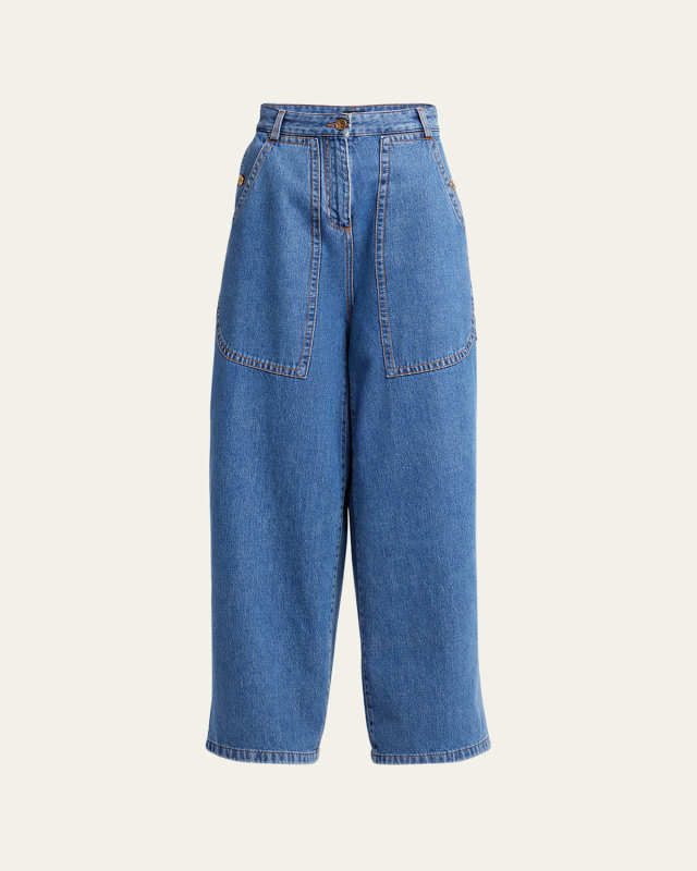 Wide Leg Denim Pants