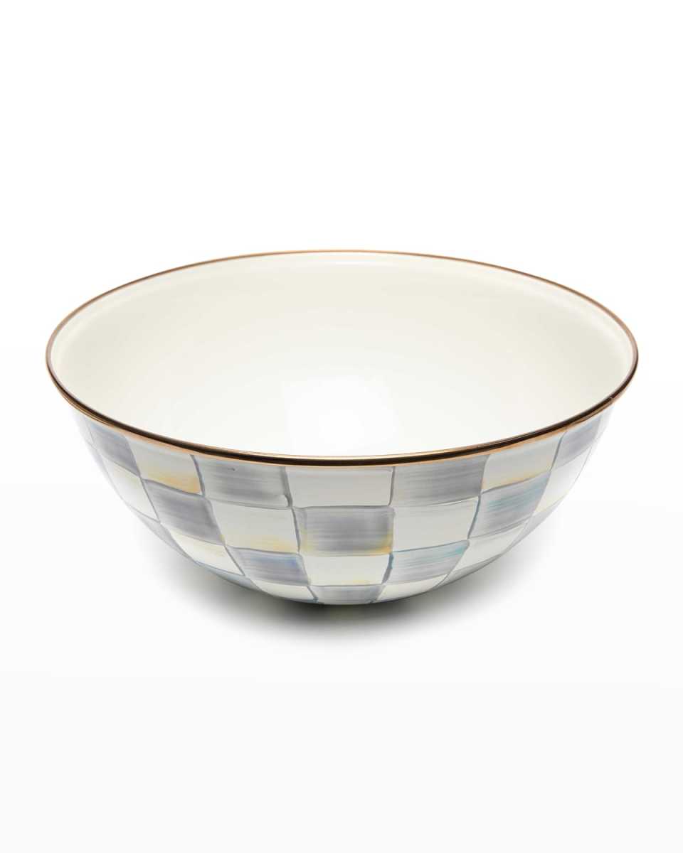 Sterling Check Enamel Everyday Bowl, Large