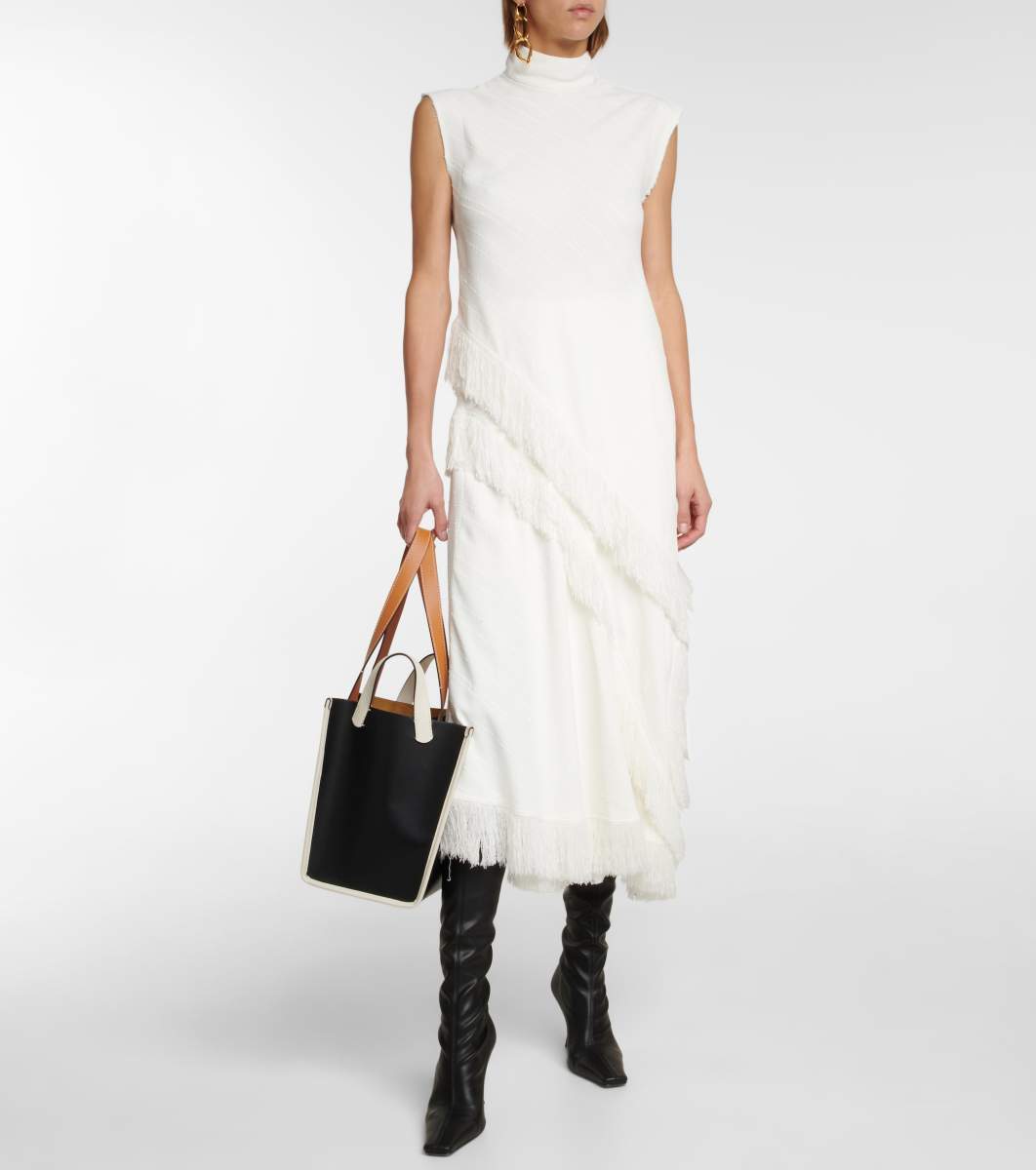 Proenza Schouler Fringe-trimmed crêpe top