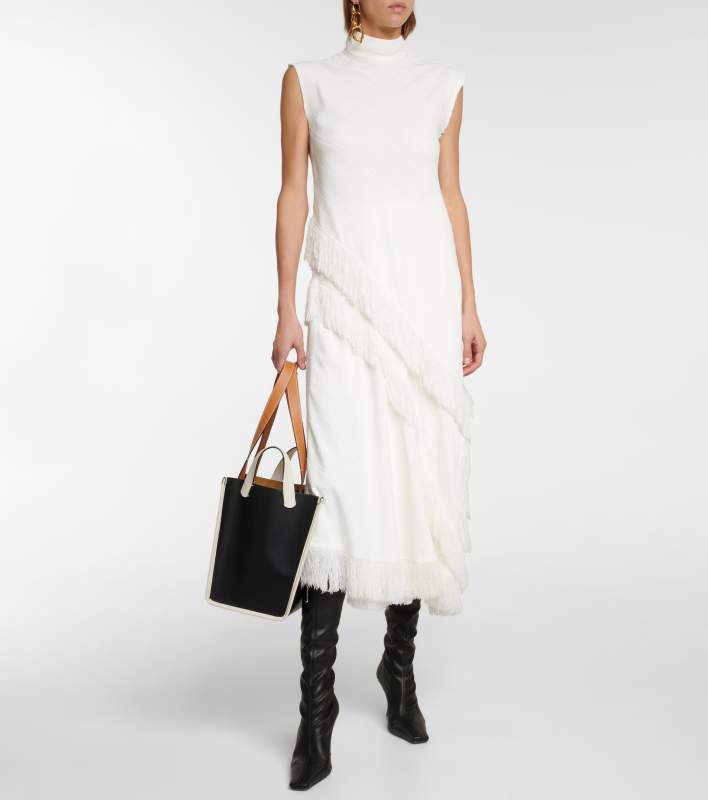 Proenza Schouler Fringe-trimmed crêpe top