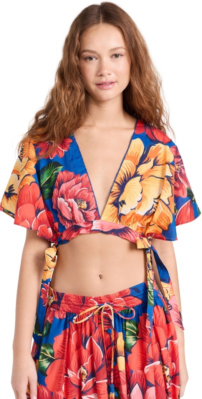 FARM Rio Winter Chita Crop Top Winter Chita Blue