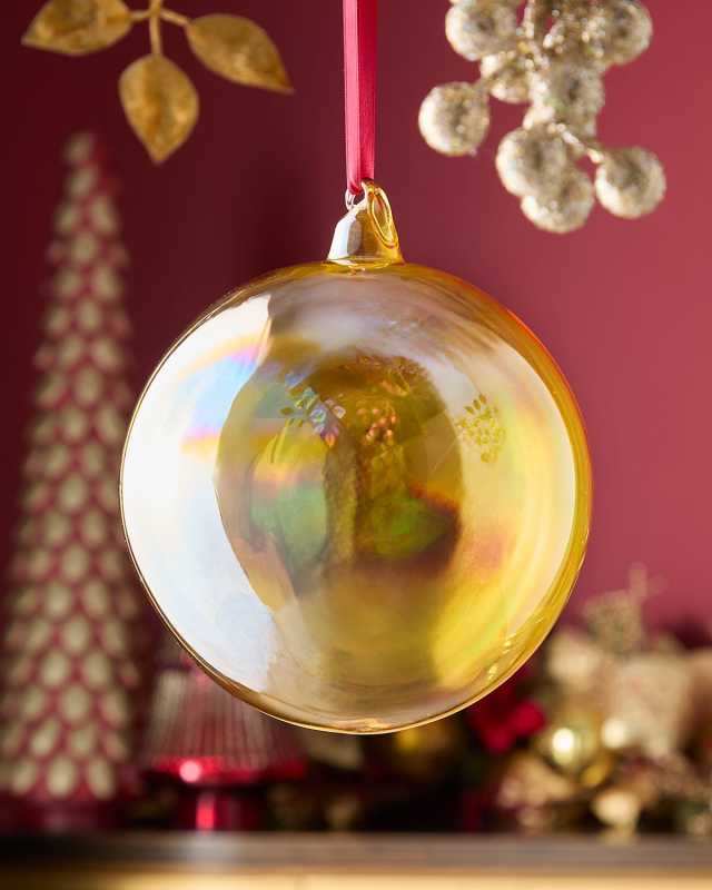 Amber Bottle Glass Ball Christmas Ornament