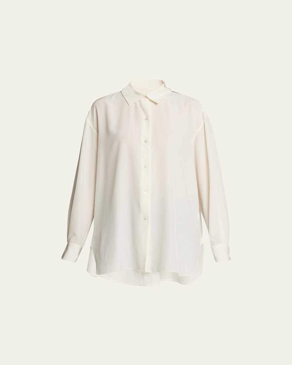 Julien Oversized Button Down Silk Shirt