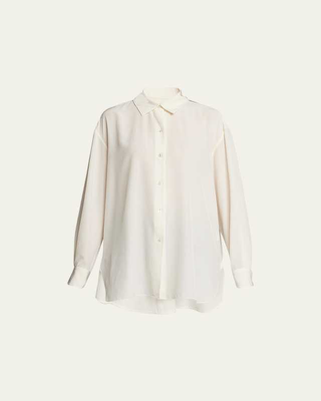 Julien Oversized Button Down Silk Shirt