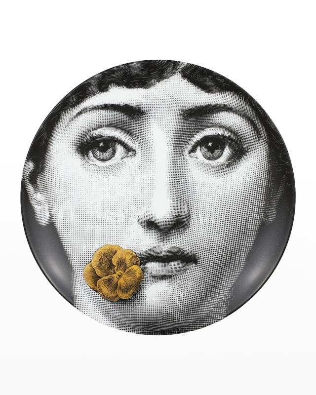 Tema E Variazioni n. 137 Face with Flower Gold Wall Plate