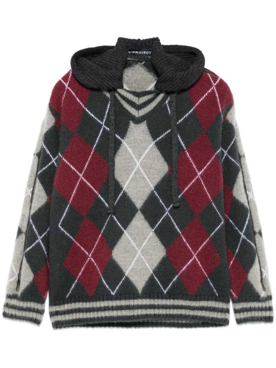 argyle-knit sweater