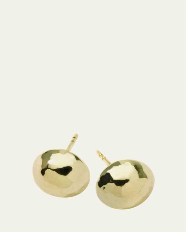 Small Hammered Pinball Stud Earrings in 18K Gold