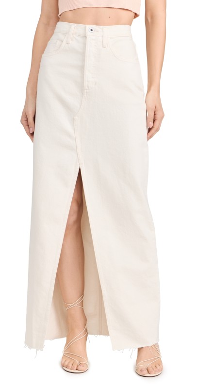 Favorite Daughter The Sadie High Rise Maxi A Line Skirt Gardenia