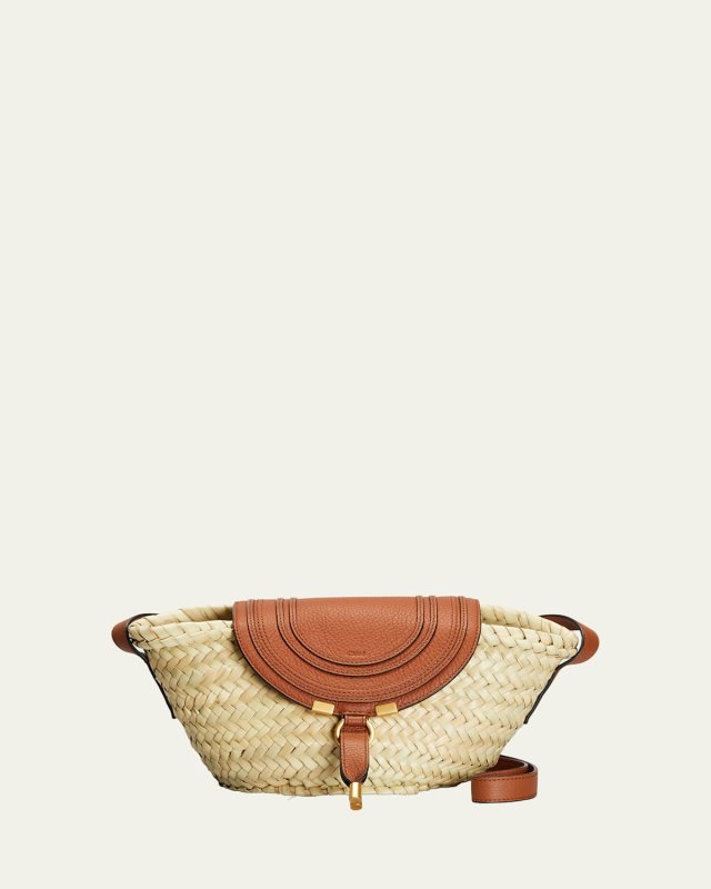 Marcie Flap Raffia Crossbody Bag