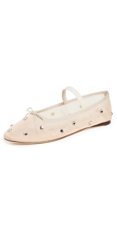 Loeffler Randall Leonie Soft Ballet Flats Cream/Crystal