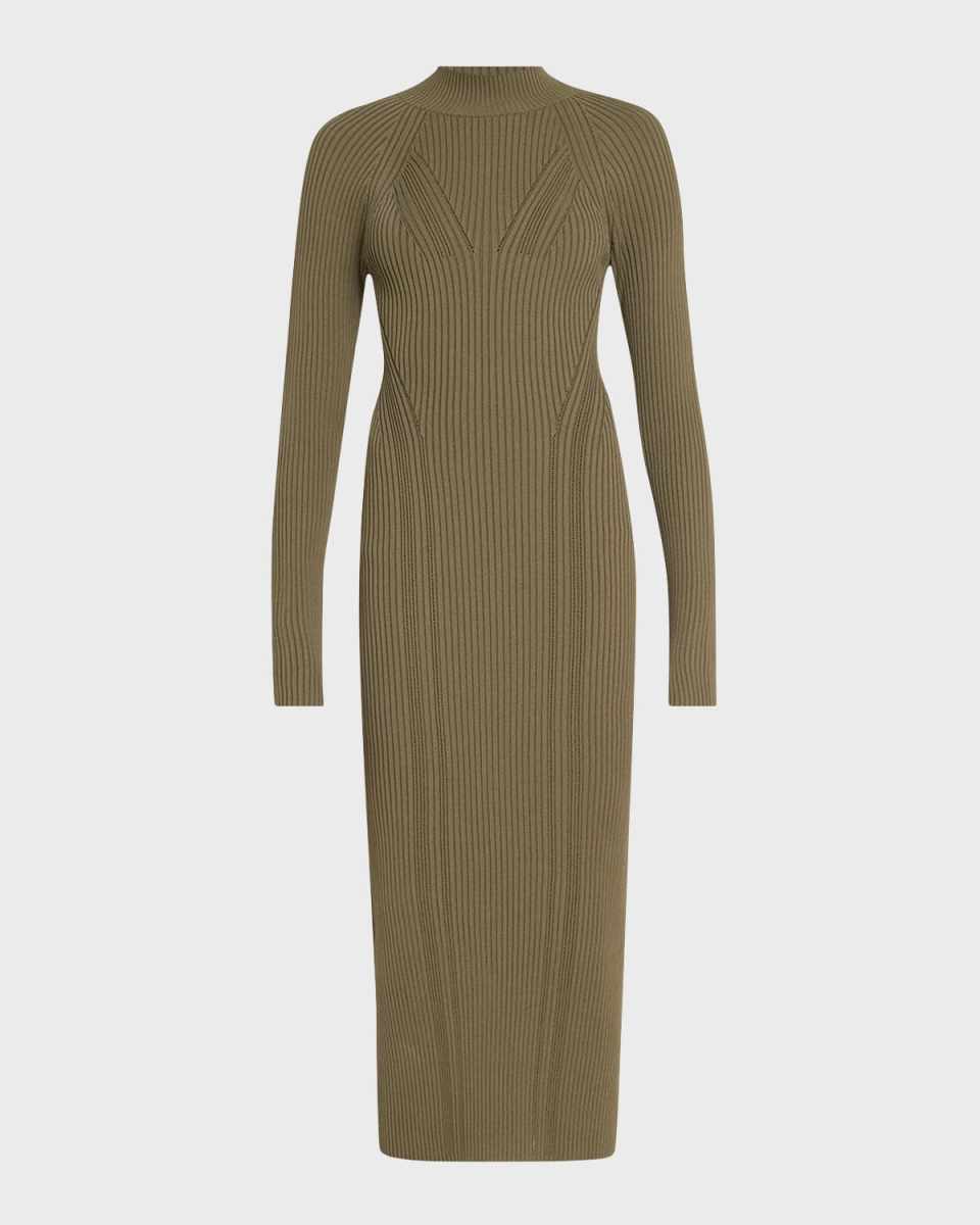 Halle Ribbed Bodycon Midi Dress