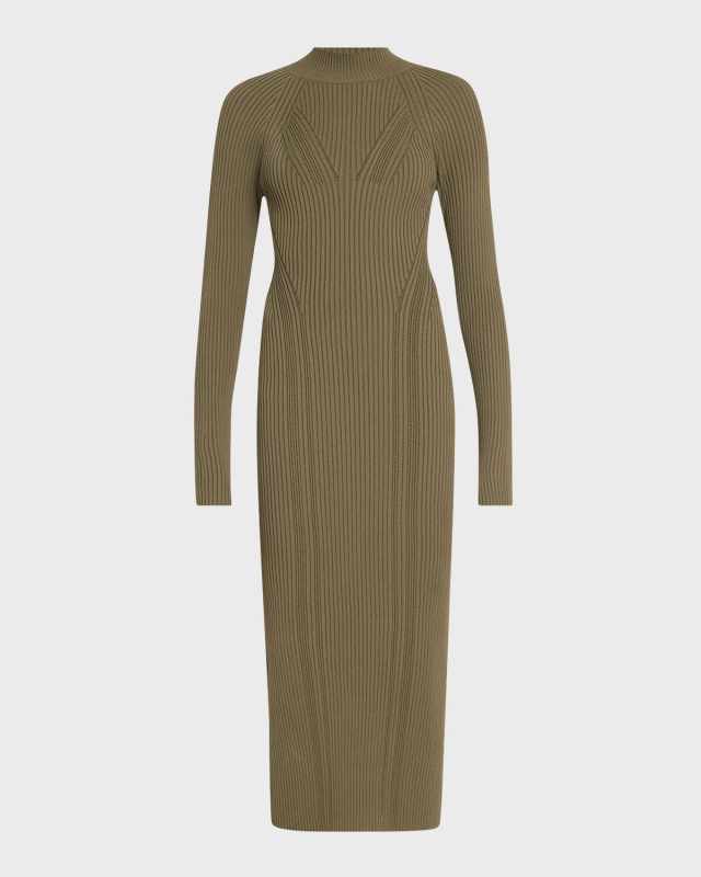 Halle Ribbed Bodycon Midi Dress
