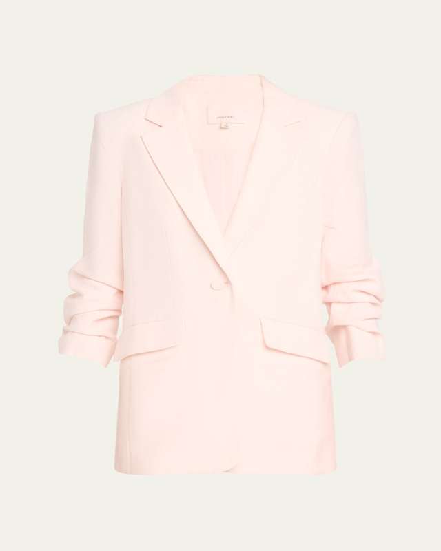 Kylie 3/4-Sleeve Linen Cotton Blazer