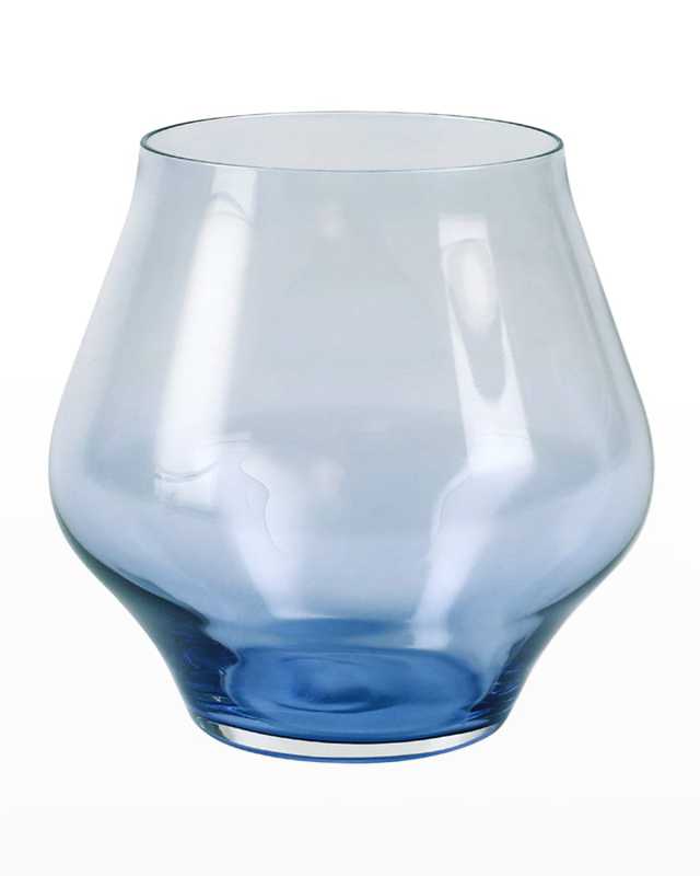 Contessa Blue Stemless Wine Glass